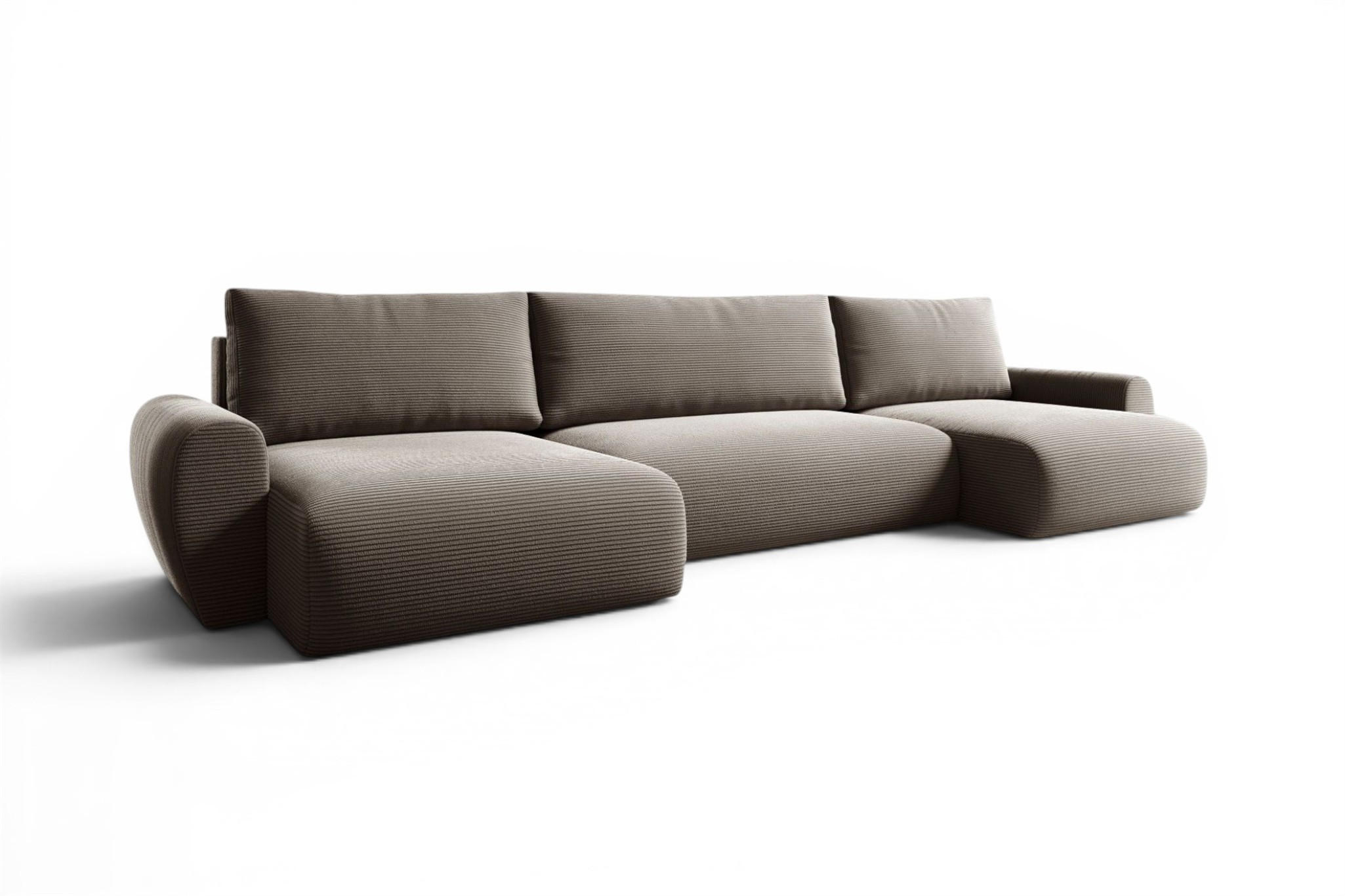 WOHNLANDSCHAFT Galan Mit Schlaffunktion - Hellbraun, Holzwerkstoff/Textil (397/70/153cm) - Fun Möbel