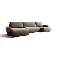 WOHNLANDSCHAFT Galan Mit Schlaffunktion - Hellbraun, Holzwerkstoff/Textil (397/70/153cm) - Fun Möbel