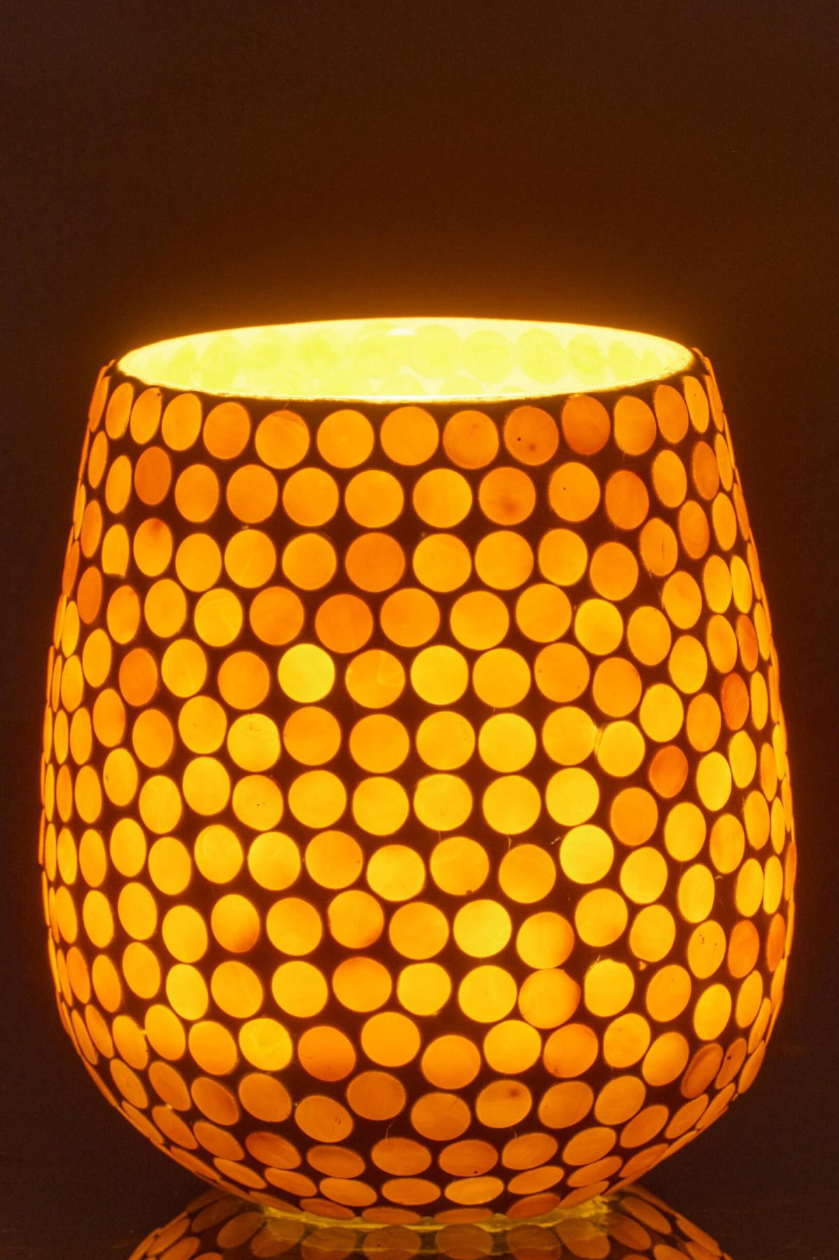KERZENSTÄNDER MOSAIK Gelb - Gelb, Glas (11/12cm) - J-Line