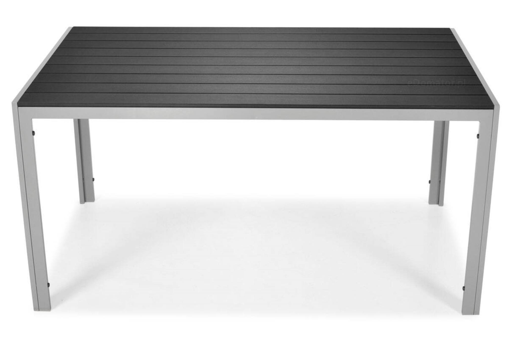 GARTENTISCH Bosano Schwarz, mit Silber Beine - Schwarz, Holzwerkstoff (150/90/74cm) - Bettso