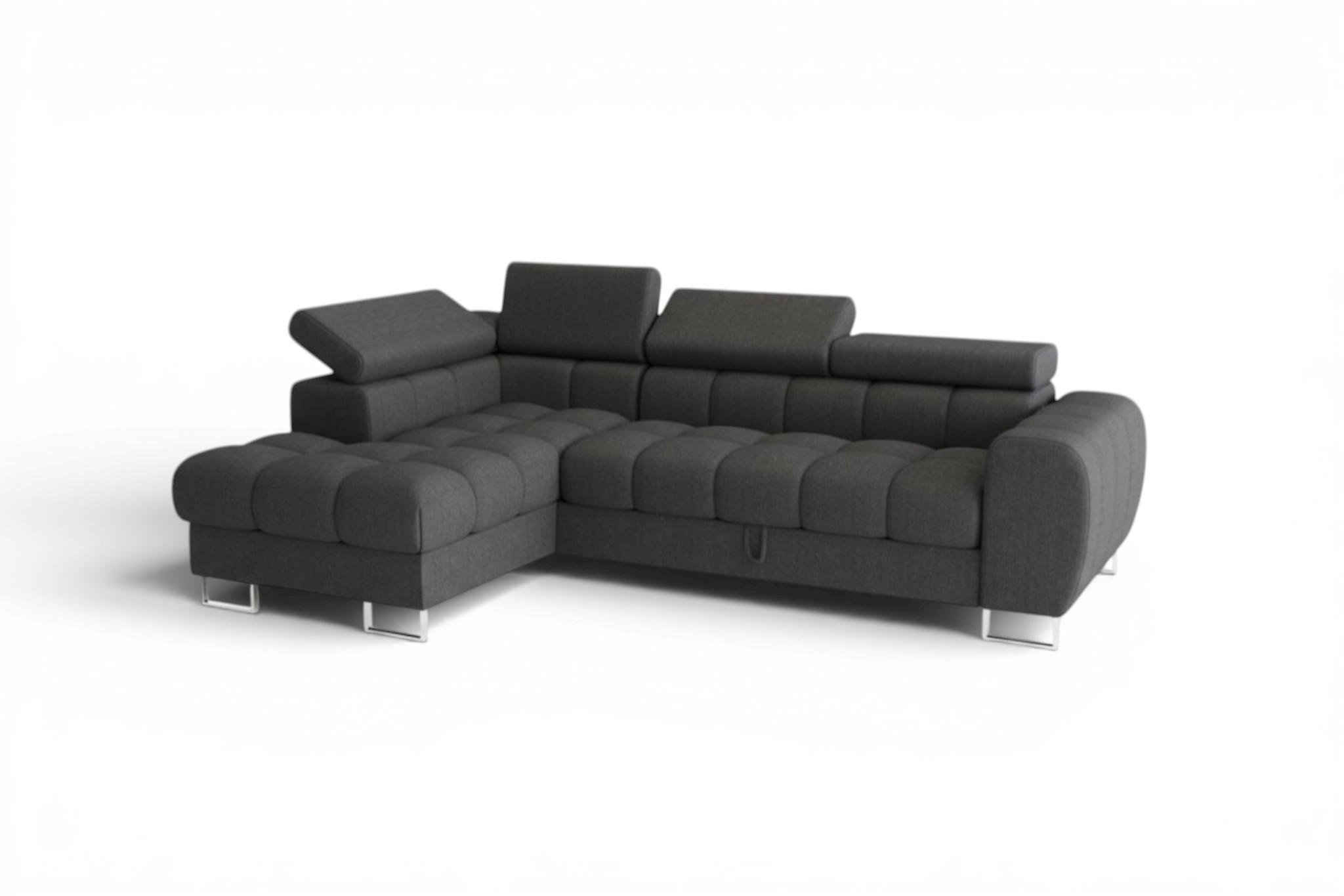 Fun Möbel Ecksofa Dunkelgrau 260x170 cm