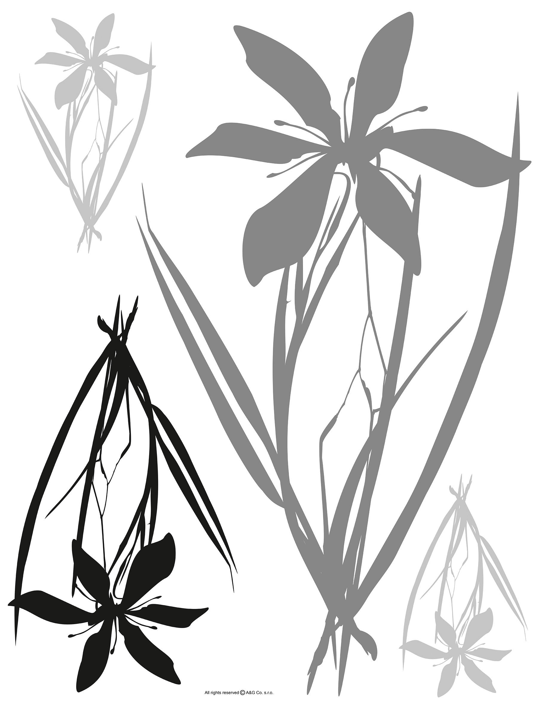 WANDTATTOO Blumen 85 x 65 cm - Grau, Papier (85/65/65cm) - Sanders & Sanders