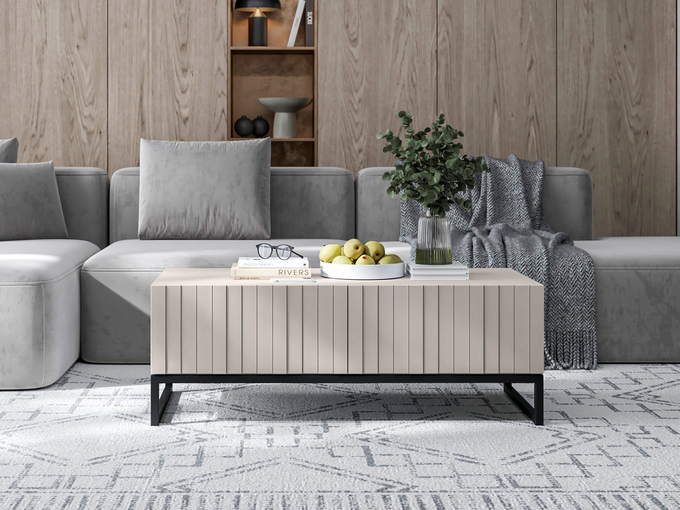 COUCHTISCH Elpis Kaschmir matt Glamour 110 cm - Kaschmir, Holzwerkstoff (54/110/39cm) - Meble Lindner