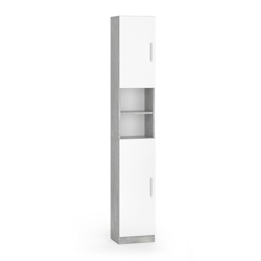 BADSCHRANK Luis Beton 32 x 190 cm - Schieferfarben/Grau, Holzwerkstoff (32/190/25.8cm) - Vicco
