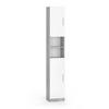 BADSCHRANK Luis Beton 32 x 190 cm - Schieferfarben/Weiß, Holzwerkstoff (32/190/25.8cm) - Vicco