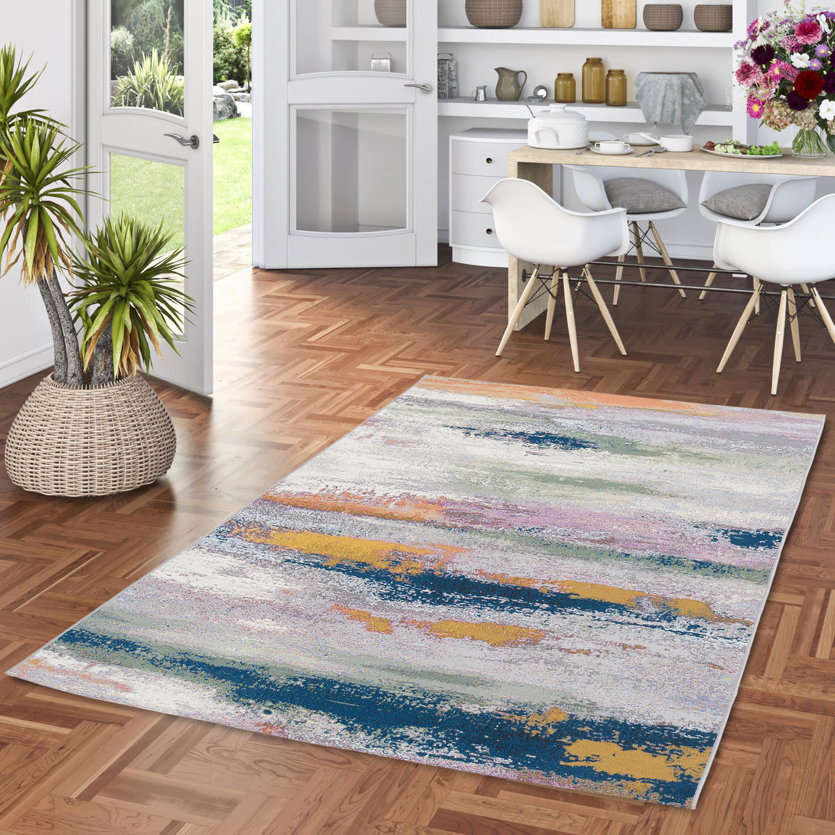 IN- UND OUTDOOR TEPPICH MALIBU - Petrol, Textil (80/150cm) - Pergamon