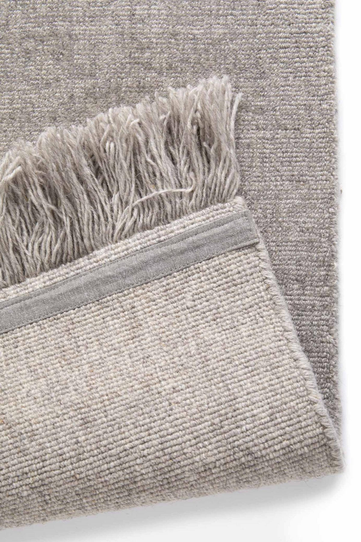 TEPPICH handgefertigt Wolle Baumwolle grau - Grau, Naturmaterialien (120/170cm) - AFK Living