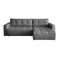 ECKSOFA WALONGO mit Schlaffunktion, Grau - Dunkelgrau, Textil (261/143cm) - Fedve