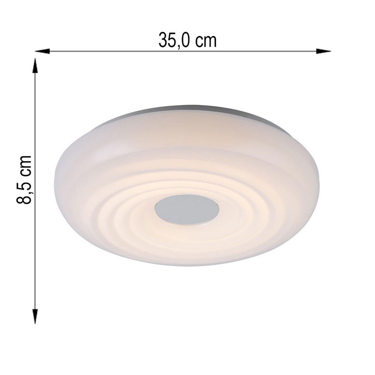 LED DECKENLEUCHTE Metall Weiß Rund - Weiß, Metall (35/35/8.5cm) - Globo Lighting