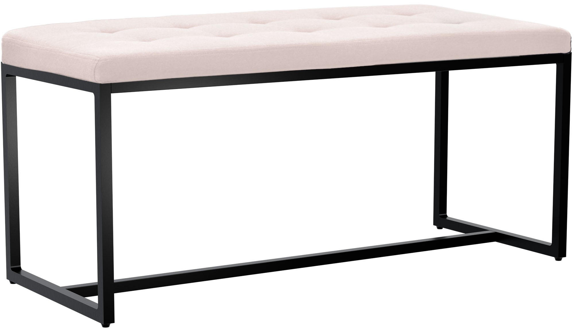 SITZBANK 100/40 cm Stoff creme - Creme/Schwarz, Textil/Metall (100/48/40cm) - CLP