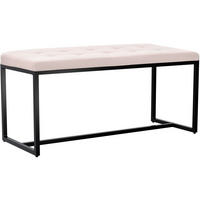 SITZBANK 100/40 cm Stoff creme - Creme/Schwarz, Textil/Metall (100/48/40cm) - CLP