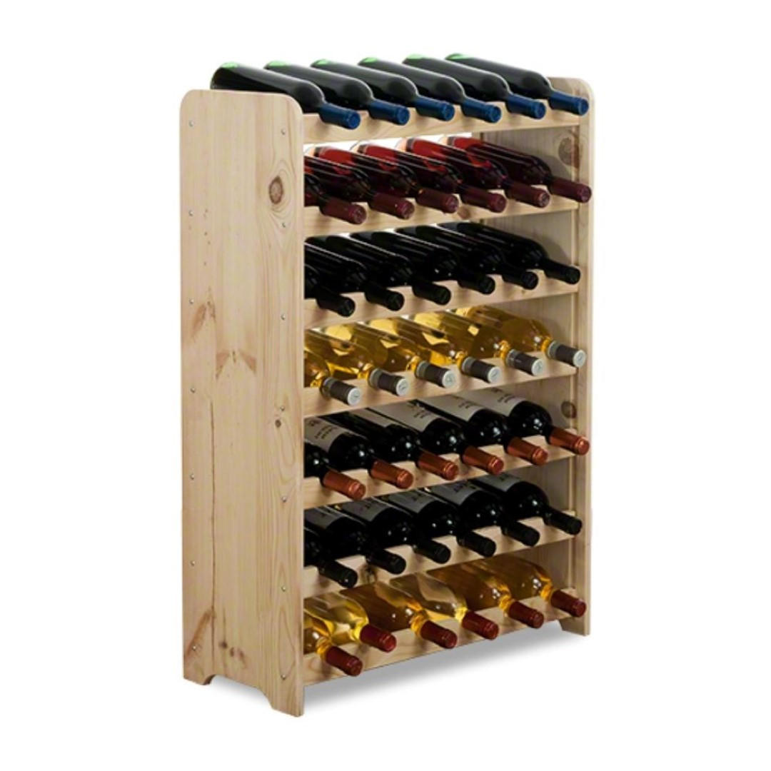 WEINREGAL Pinotwine C 87,2x63,2x26,5 cm 42 Flaschen Massives Kiefernholz Natur Unbehandelt - Naturfarben, Holz (63.2/87.2/26.5cm) - PROREGAL