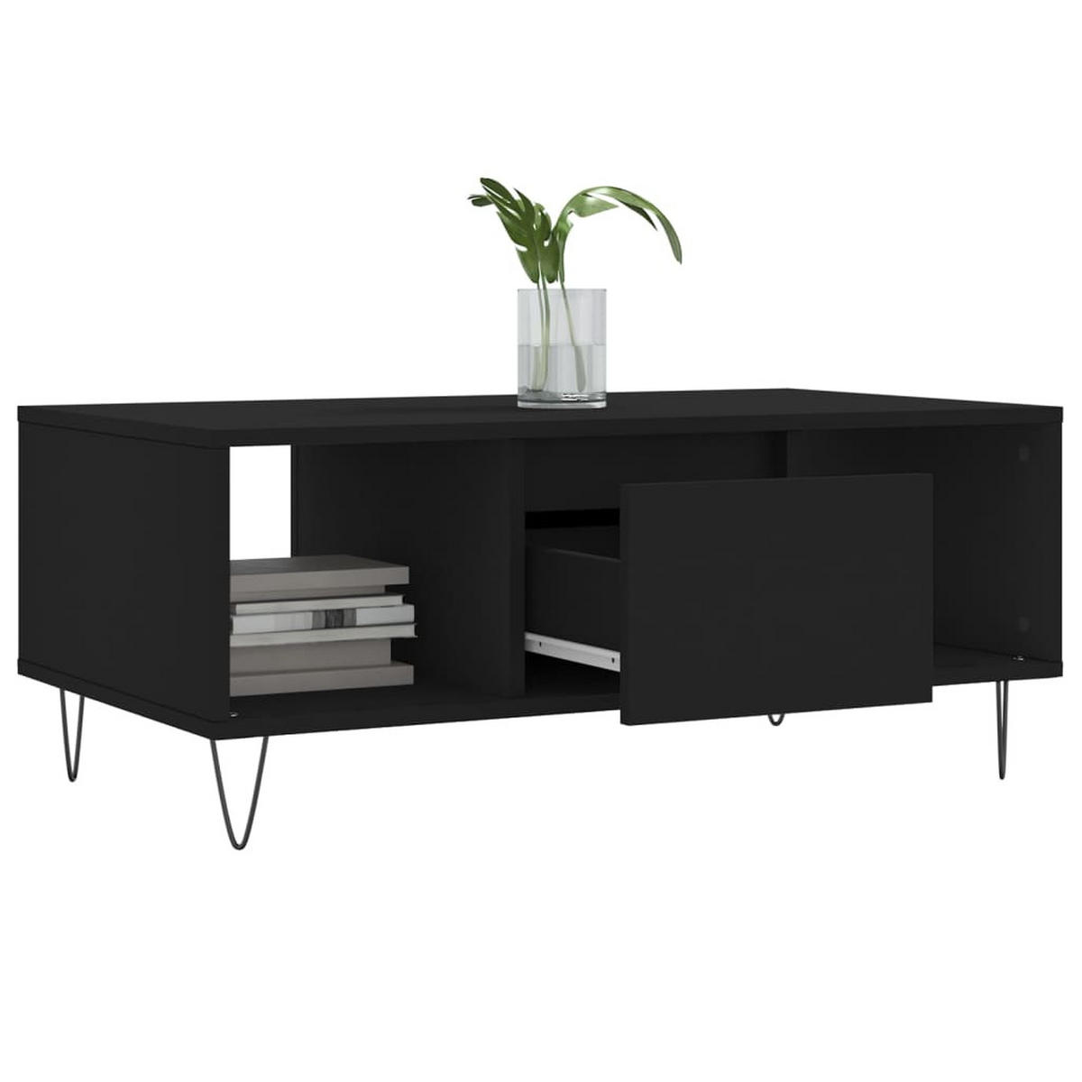 COUCHTISCH Schwarz 90x50x36,5 cm Holzwerkstoff - Schwarz, Holzwerkstoff (90/50/36.5cm) - furnicato