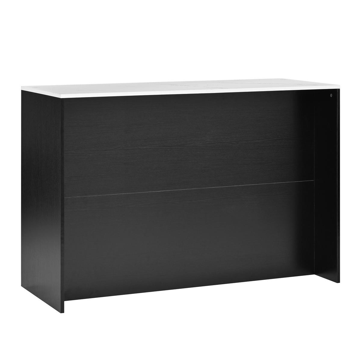 KÜCHENINSEL DE-41097 135/55/91 cm mit LED-Beleuchtung Schwarz - Schwarz, Holzwerkstoff (135/91/55cm) - ComfortXL