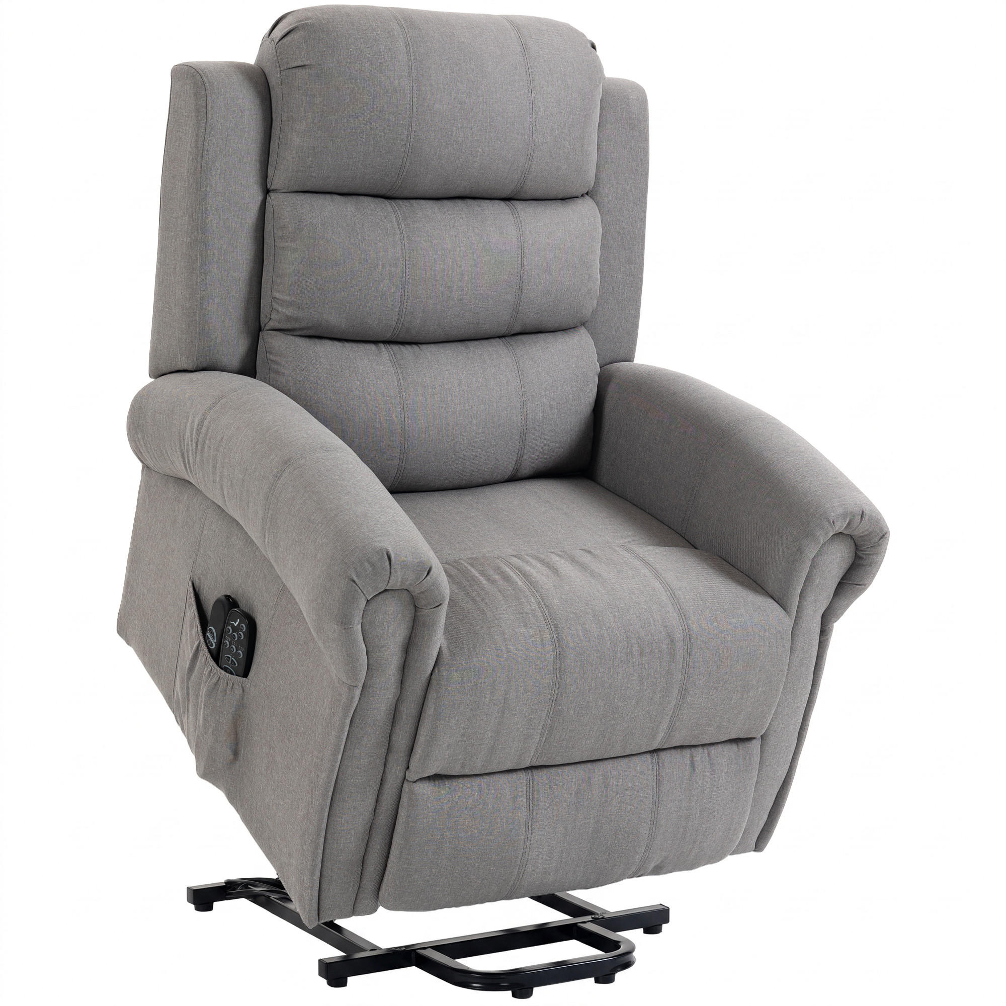 RELAXSESSEL Polyester Hellgrau - Beige/Hellgrau, Textil/Metall (87/108/87.5cm) - HOMCOM