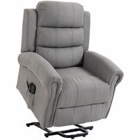 RELAXSESSEL Polyester Hellgrau - Beige/Hellgrau, Textil/Metall (87/108/87.5cm) - HOMCOM