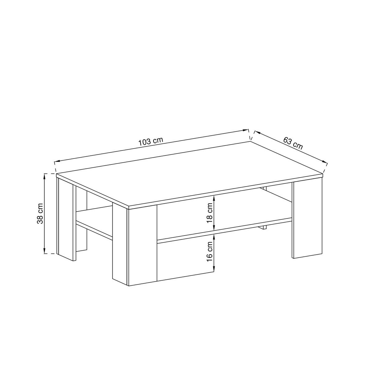 COUCHTISCH CIELO 103/38/63 cm Eichefarben - Eichefarben, Holzwerkstoff (63/103/38cm) - MASSENO