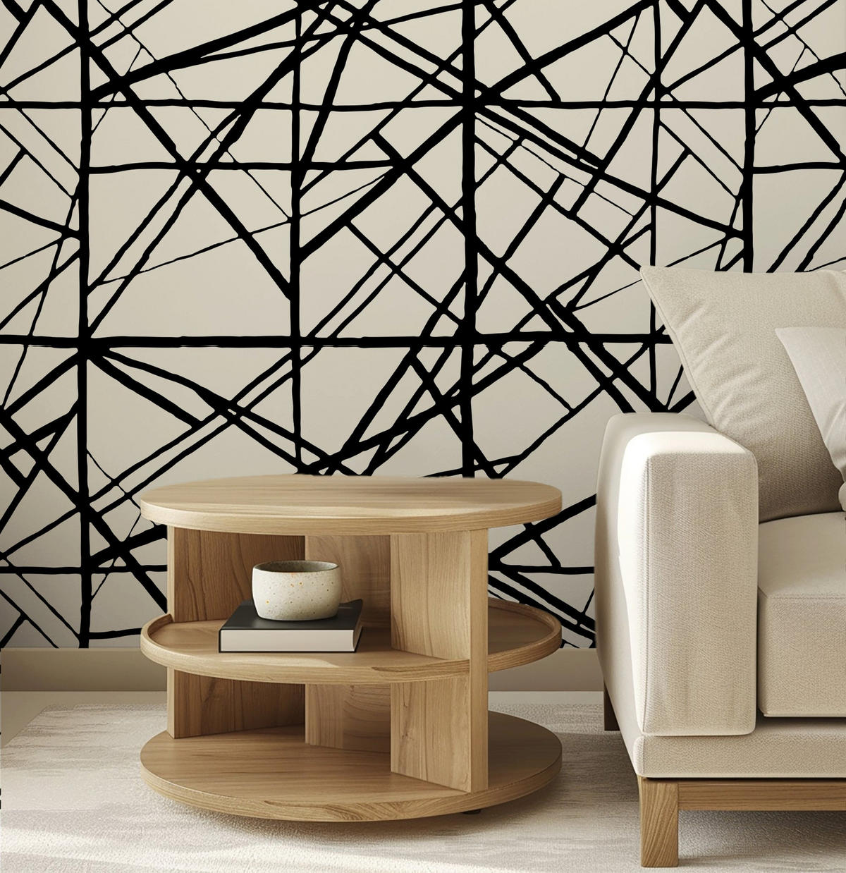 TAPETE Modern aus echtem Papier, 200x280cm, 8 Bögen - Weiß, Papier (200/280cm) - WALLPAPERS4BEGINNERS