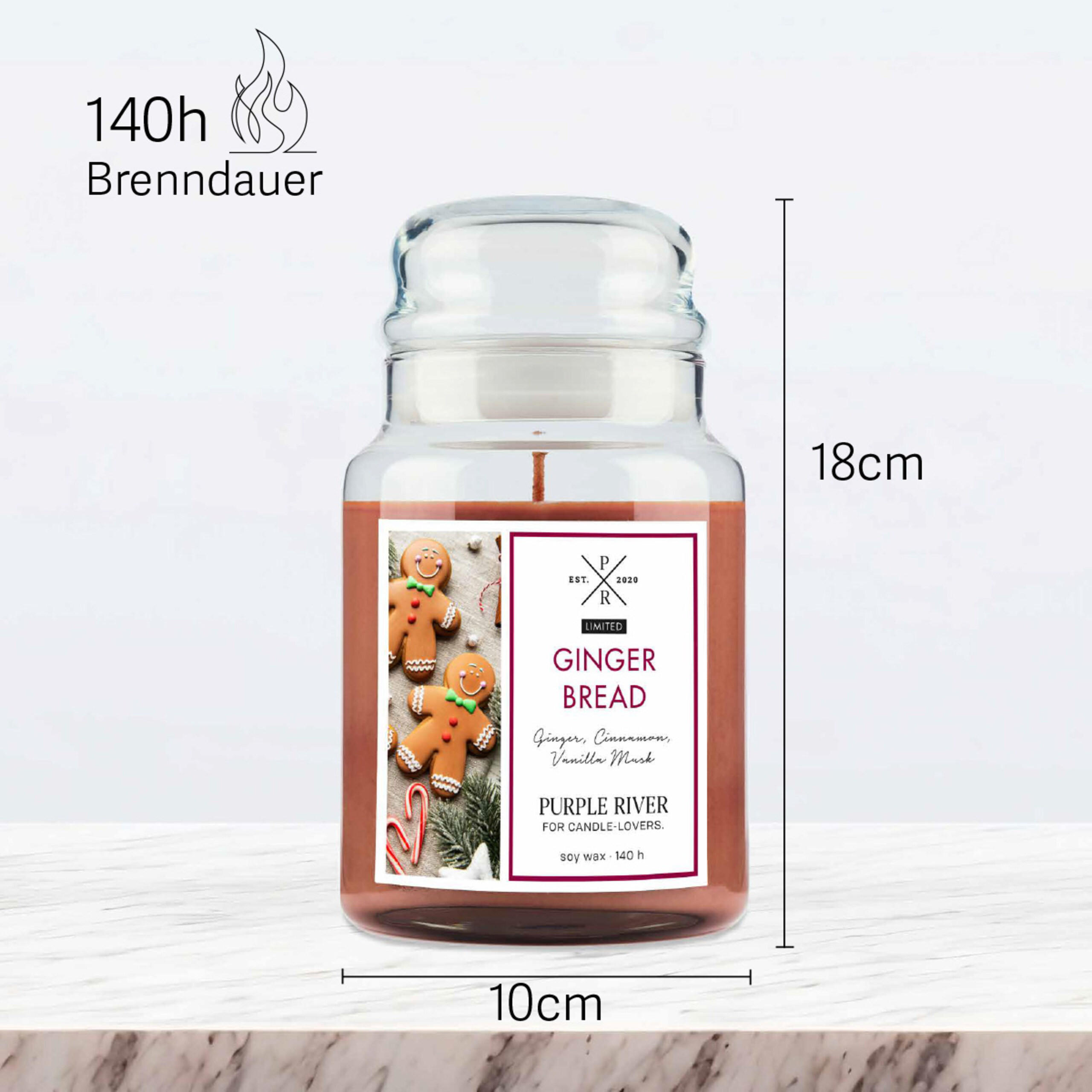 DUFTKERZE Purple River - Braun, Naturmaterialien/Glas (18cm)