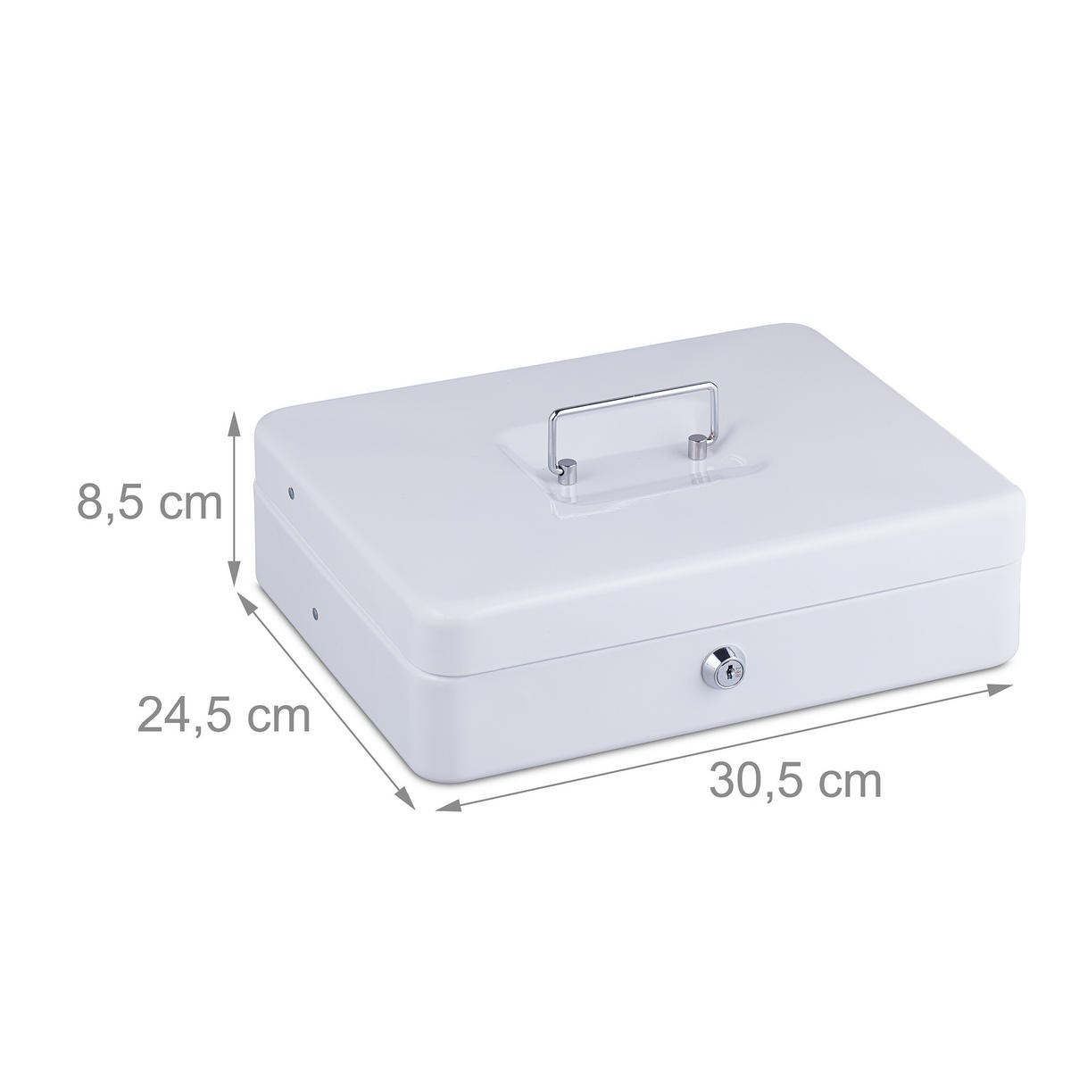 GELDKASSETTE Euro-Münzzählbrett - Weiß, Kunststoff/Metall (30.5/8.5/24.5cm) - Relaxdays