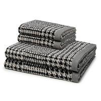 FROTTIERSET Brooklyn Glencheck 4-teilig - Schwarz, Textil (50/100cm) - MÖVE