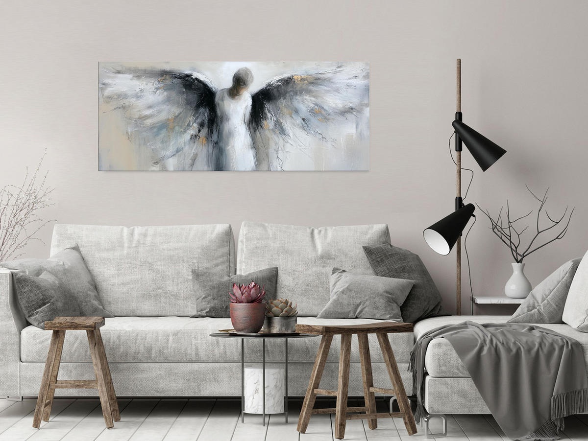 GLASBILD 125x50 cm Engel Kunst beige - Beige, Glas (125/50cm) - artissimo