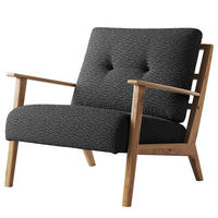 SESSEL - Anthrazit/Braun, Eichenholz/Holz (83/80/75cm) - home24