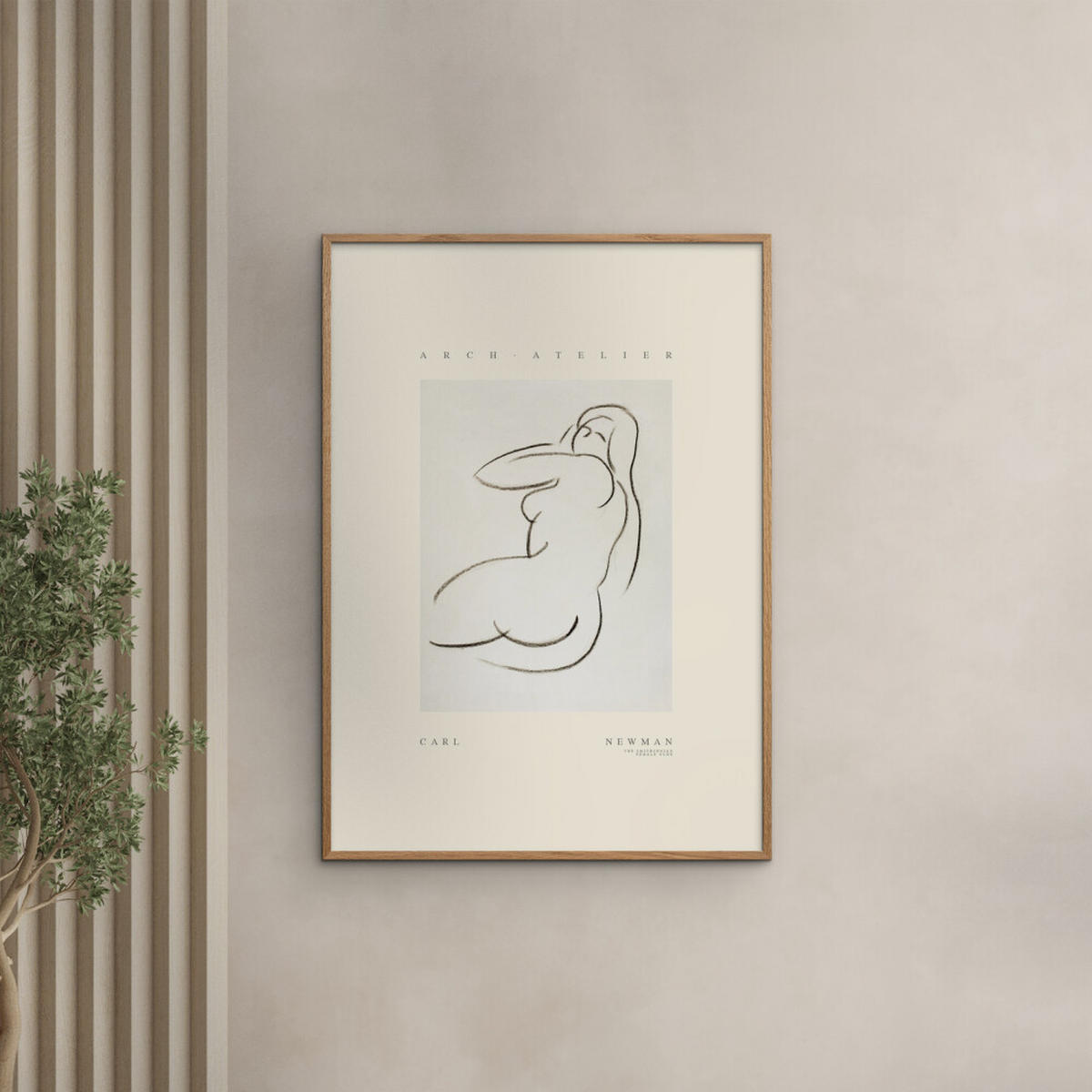 POSTER mit Rahmen Arch Atelier - Carl Newman 01 - Eichefarben/Naturfarben, Holz/Papier (70/100cm) - Poster&Frame