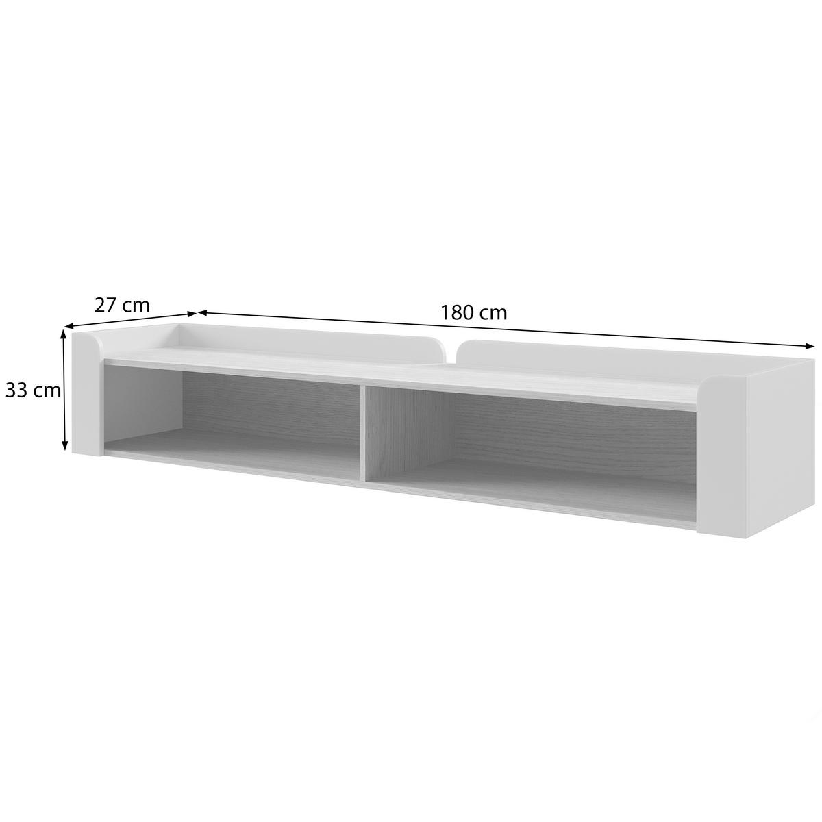 WANDREGAL Sorella mit 2 offenen Regalböden, 180 cm, Porcini + Eiche Mavelie - Eichefarben/Cappuccino, Holzwerkstoff (180/33/27cm) - Beautysofa