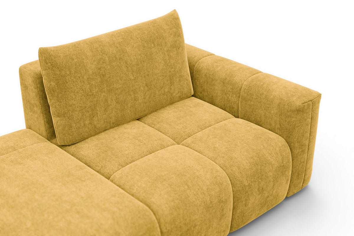 ECKSOFA VERONA 4-Sitzer LINKS, Gelb - Gelb/Schwarz, Holz/Textil (282/173cm) - Courtois Laville