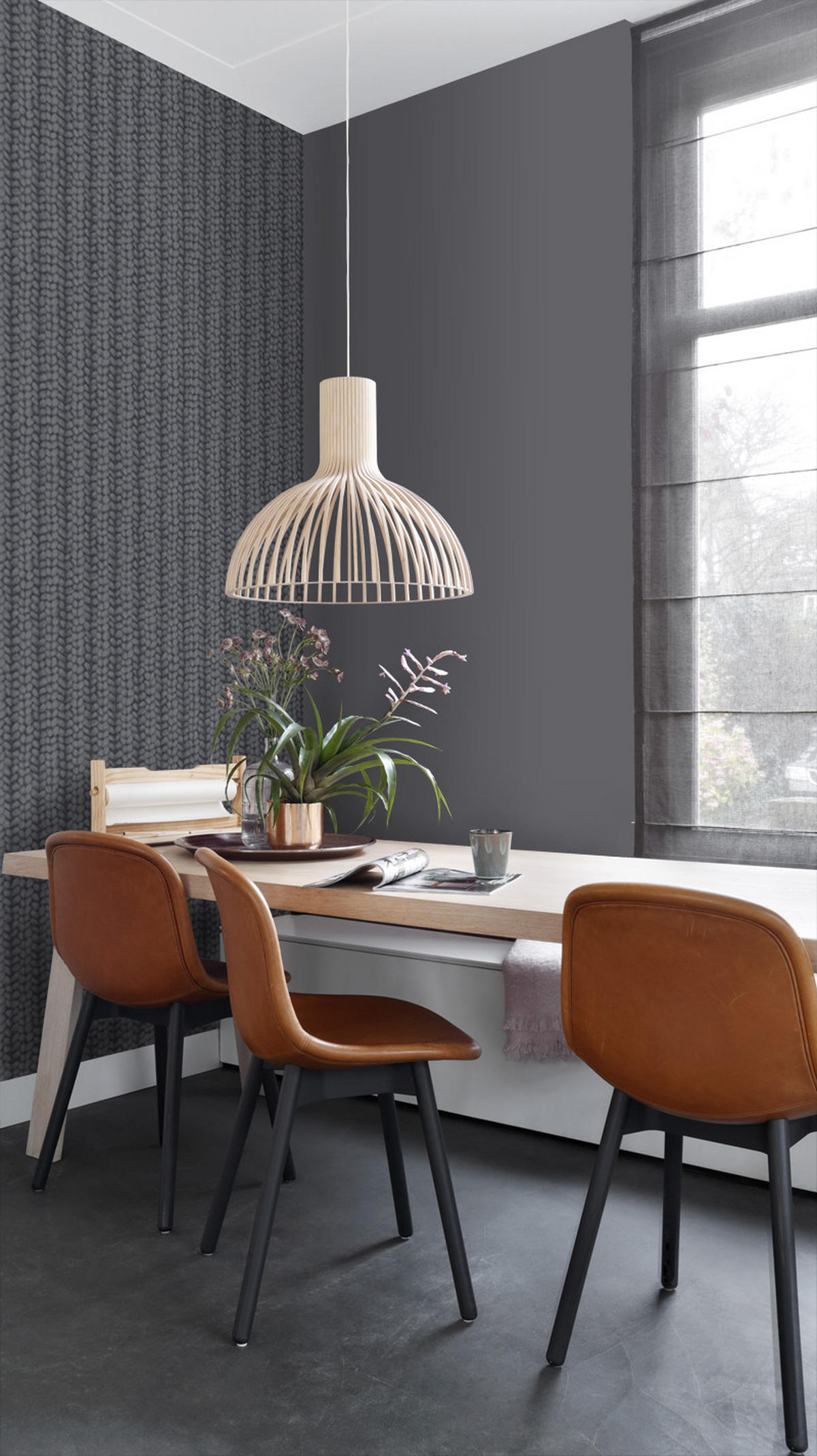TAPETE grob gestricktes Muster 53 cm x 10.05 m - Schwarz, Papier (53/1000cm) - ESTAhome