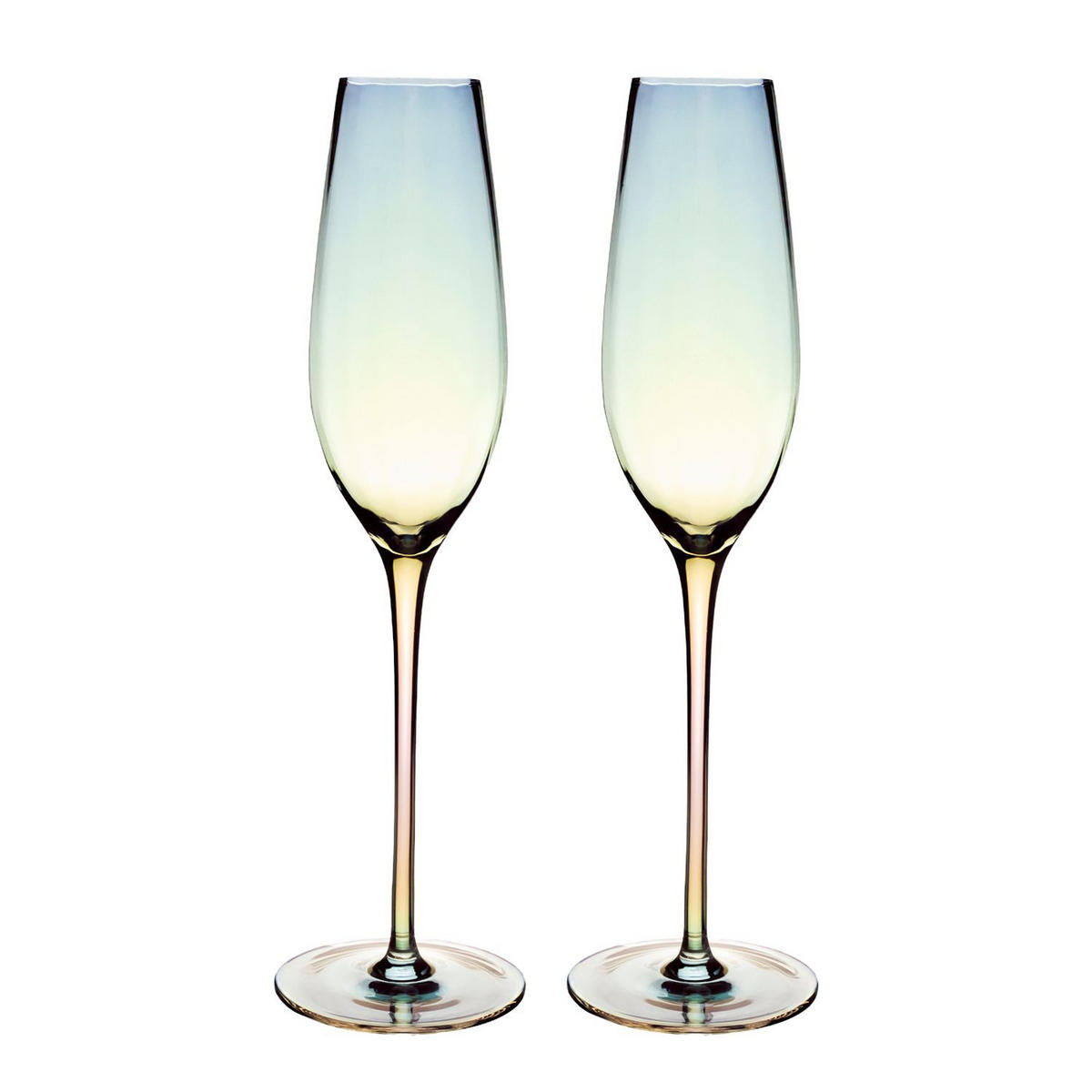 SEKTGLAS-SET 200 ml (2-tlg.) - Transparent, Glas (0.2L) - Intirilife