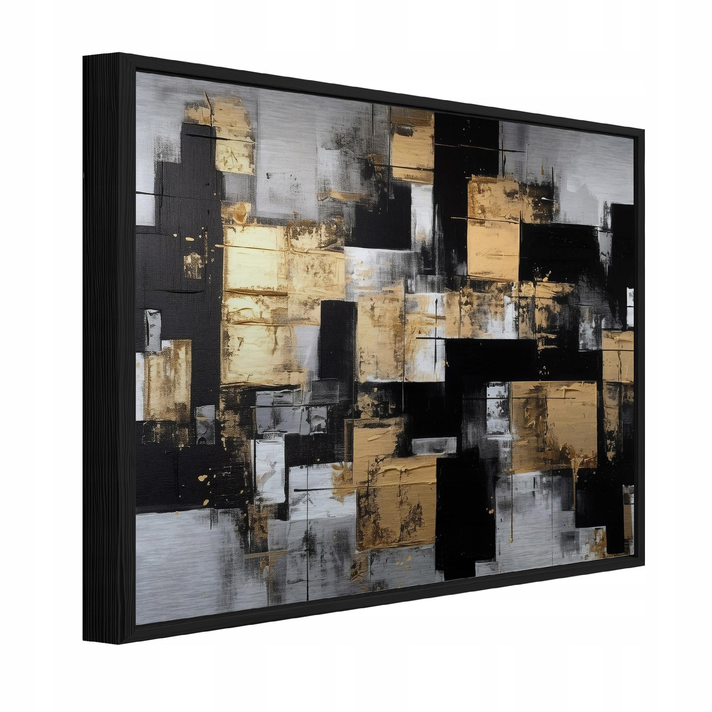 Wallarena ZARÁMOVANÉ obrazy abstraktní moderní černé 150x100 cm