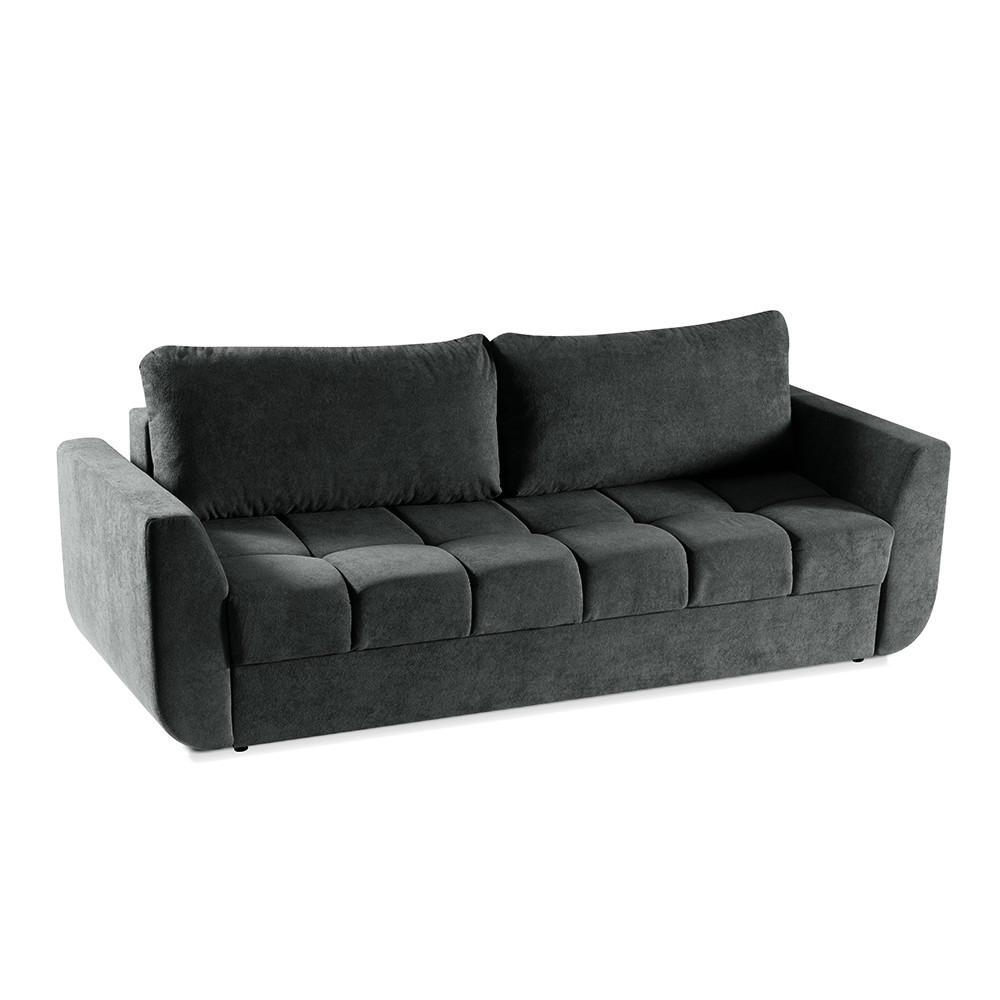 SOFA Delta Dunkelgrau, mit Schlaffunktion - Grau, Holzwerkstoff (245/93/118cm) - Bettso
