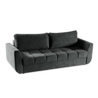 SOFA Delta Dunkelgrau, mit Schlaffunktion - Grau, Holzwerkstoff (245/93/118cm) - Bettso