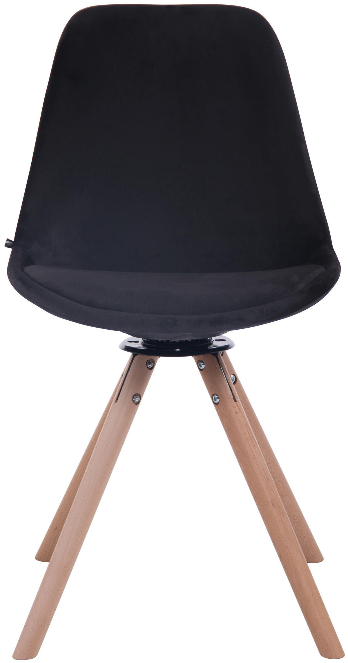 ESSZIMMERSTUHL Troll Samt, Gestell Buchenholz Rund Natura Schwarz - Schwarz/Naturfarben, Holz/Buchenholz (48/84/56cm) - TPFLiving