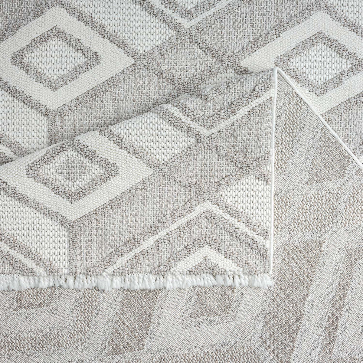 KURZFLOR-TEPPICH Lindo 8875 Beige 200x290 cm - Beige/Grau, Textil (200/290cm) - carpet city