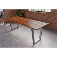 ESSTISCH HERO - Beige/Silberfarben, Holz/Metall (100/200/77cm) - SAM