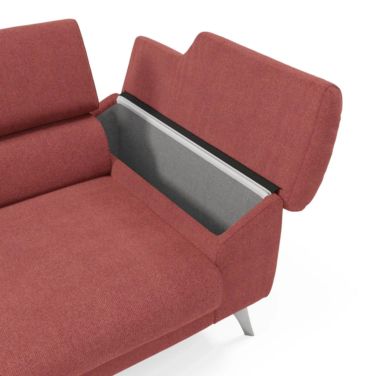 LINEARSOFA Donatello - Kirschrot, Metall (213/76/102cm) - Divani.store