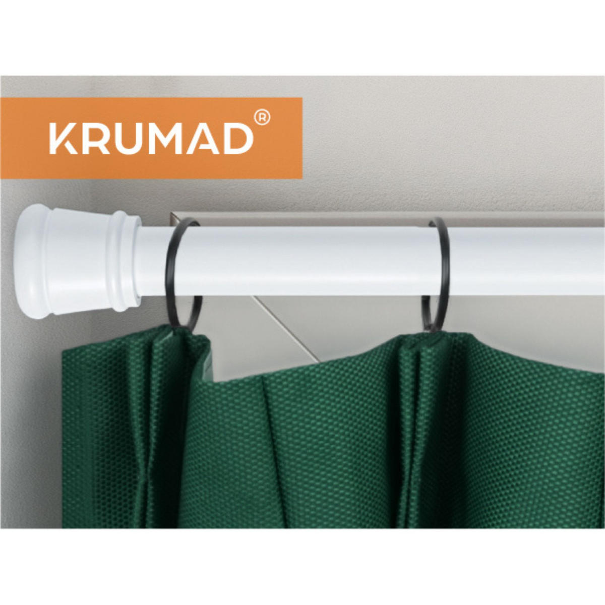 VORHANGSTANGE, Weiß - Weiß, Metall (2/120cm) - KRUMAD