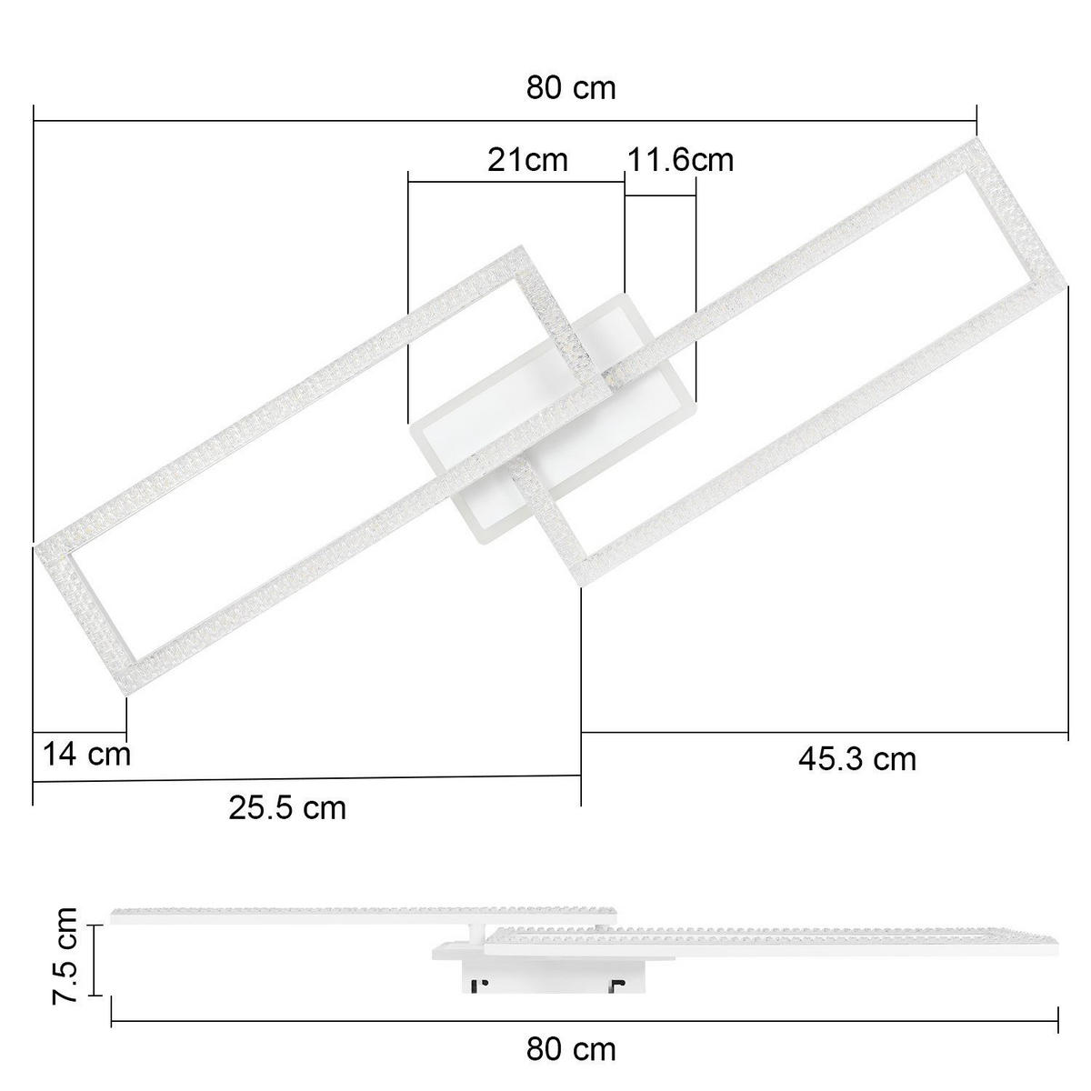 LED-DECKENLEUCHTE Gregor 80/26/8 cm - Weiß, Metall (80/26/8cm) - Nettlife