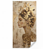 TAPETE - Frau - Gold - Abstrakt - Textur - 100x200 cm - Goldfarben, Papier (100/200cm) - OnlyWow