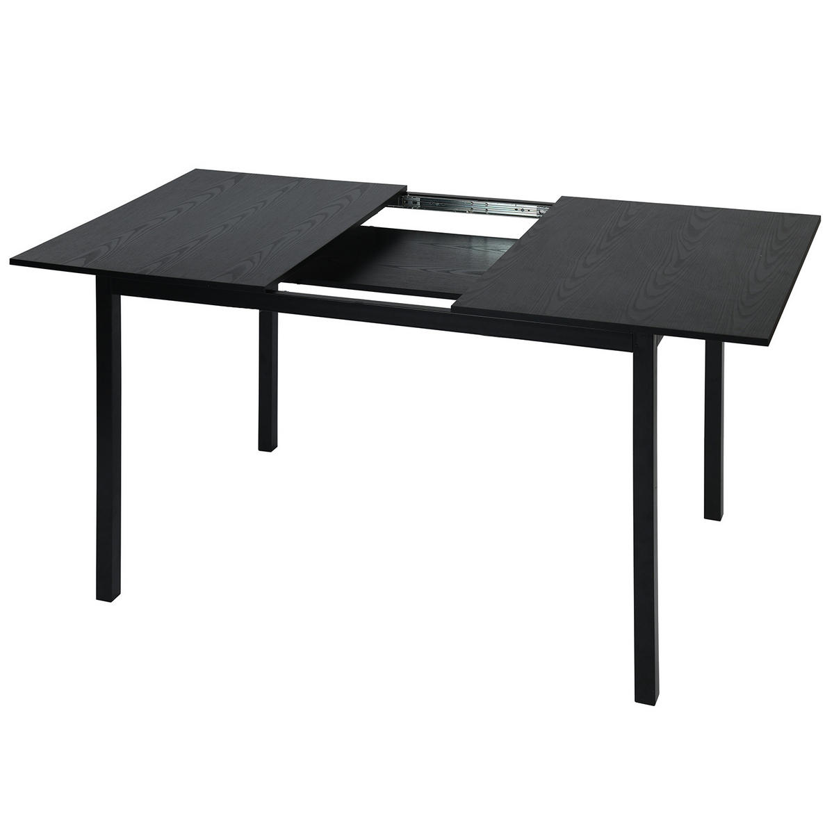 ESSTISCH-SET mit ausziehbarem Tisch und 6 Schalensesseln in Wildlederoptik, Schwarz - Multicolor, Textil (46/74.5/43cm) - Meubles Cosy