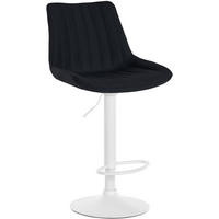 BARHOCKER Tolor Stoff weiß schwarz - Schwarz/Weiß, Textil/Metall (49.5/112/50cm) - TPFLiving