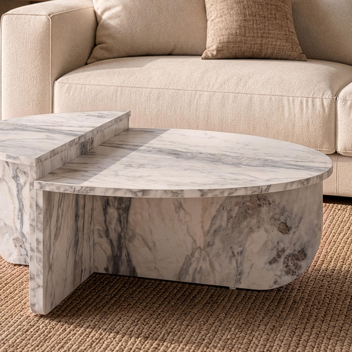 COUCHTISCH (2er-Set) orion 35/90/90 cm - Weiß, Holzwerkstoff (90/90/35cm) - Calicosy