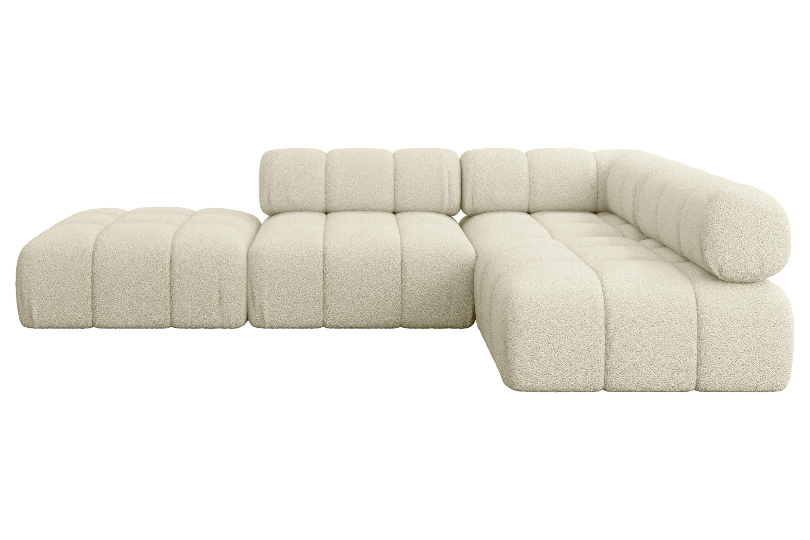 ECKSOFA modulares Sofa Favio-L1 - 285x190x70 cm Beige Bouclé - Beige, Holzwerkstoff/Textil (285/190cm) - ALTDECOR