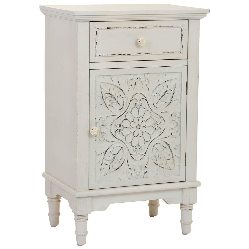 NACHTTISCH aus Holz, weiß, 46x33x74cm - Weiß, Holz (46/74/32.5cm) - Wanderlust