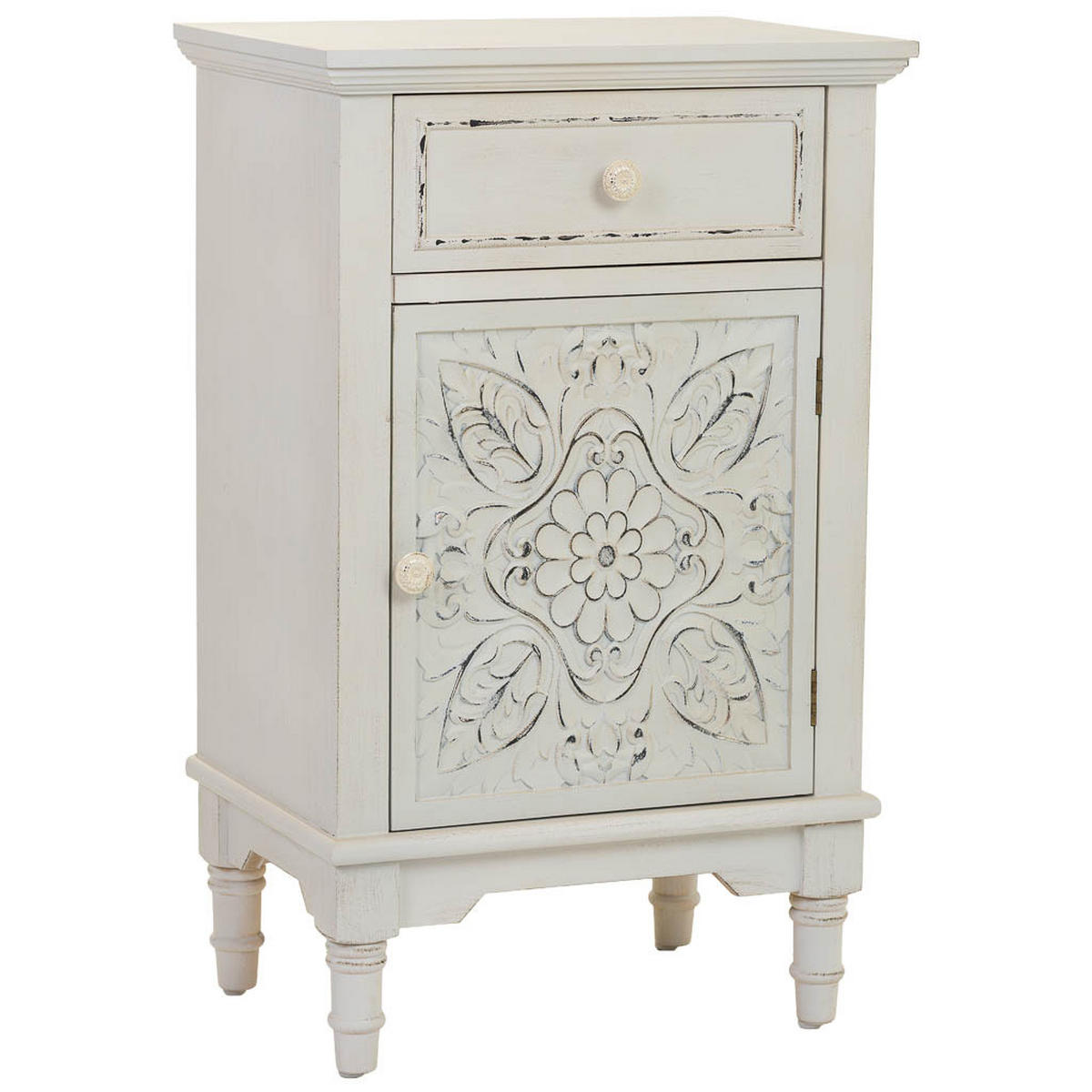 NACHTTISCH aus Holz, weiß, 46x33x74cm - Weiß, Holz (46/74/32.5cm) - Wanderlust