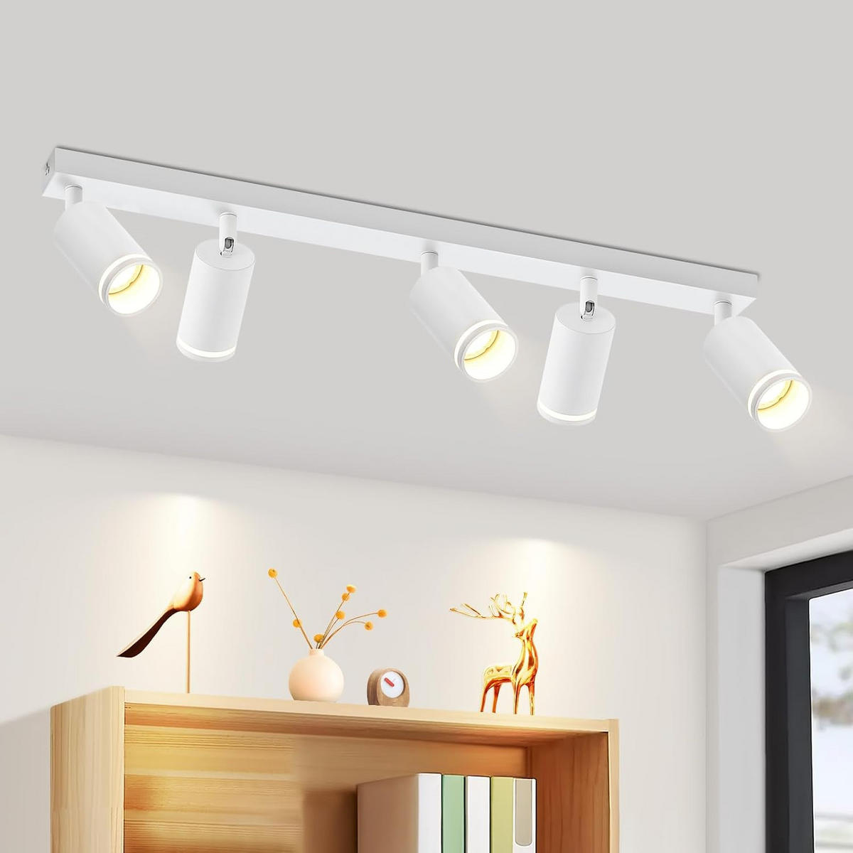 STRAHLER Energie 5-flammig 73/5/17 cm - Weiß, Metall (73/5/17cm) - ZMH