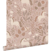 TAPETE Einhörner 53 cm x 10.05 m - Pink, Papier (53/0.1cm) - ESTAhome